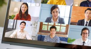 Computer mit Meeting